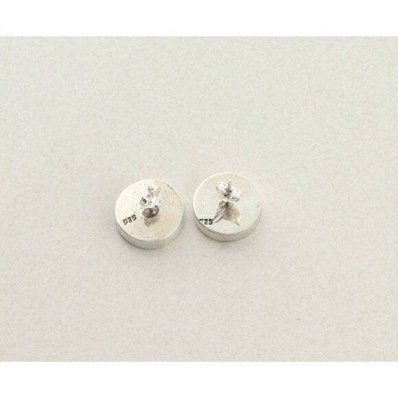 Sterling Silver Round Button Earrings Stud Post Earrings - Picture 8 of 9